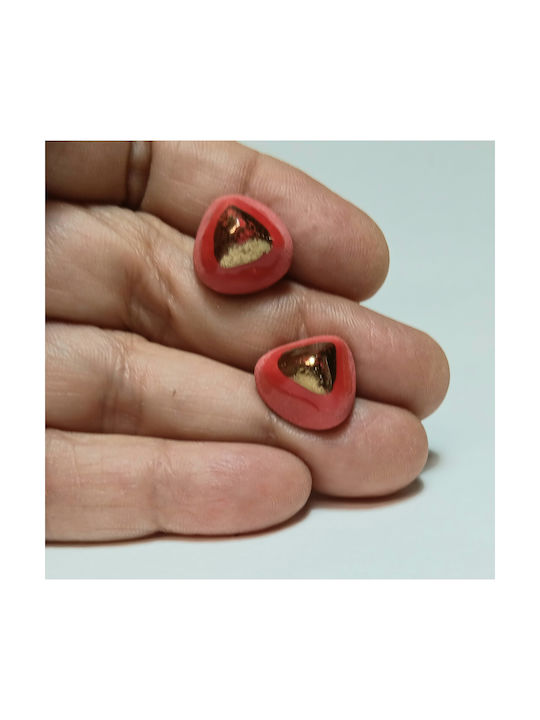 Earrings made of Clay Red