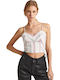 Γυναικείο Καλοκαιρινό Crop Top Λινό με Τιράντες Ριγέ Πολύχρωμο