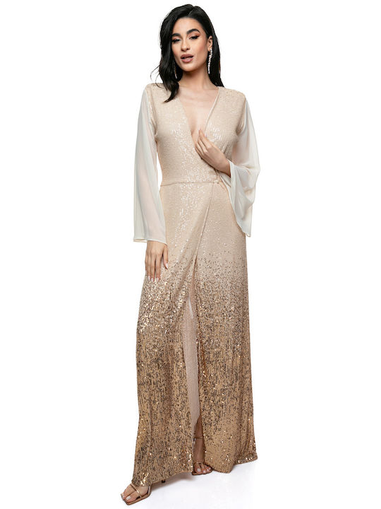 RichgirlBoudoir Evening Dress with Sheer Beige