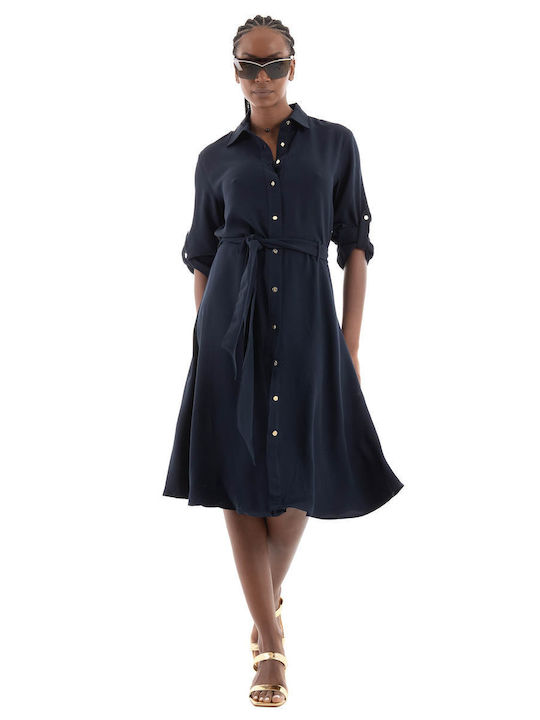 Ralph Lauren Shirt Dress Dress Navy Blue