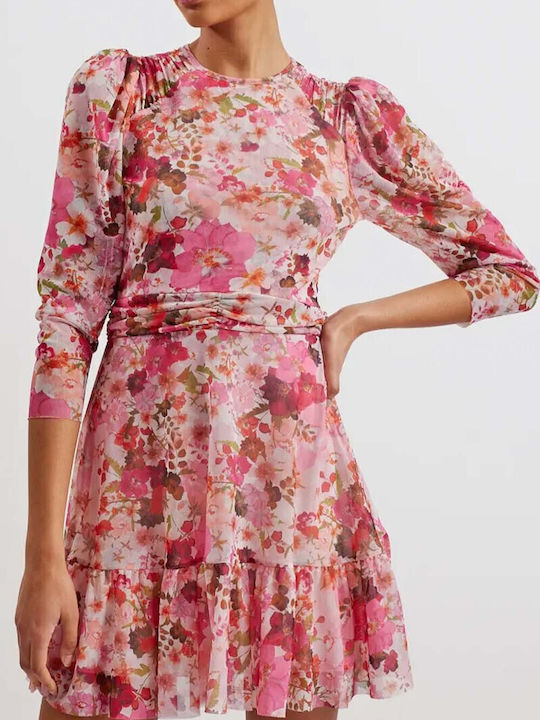 Ted Baker Mini Evening Dress with Sheer Pink