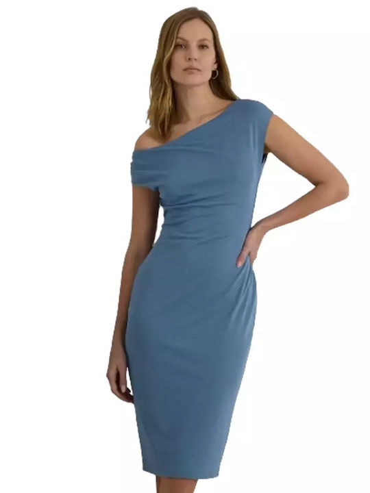Ralph Lauren Kleid mit Schlitz Hellblau