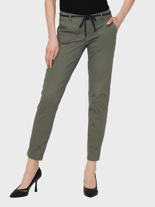 Only Women's Chino Trousers Green
