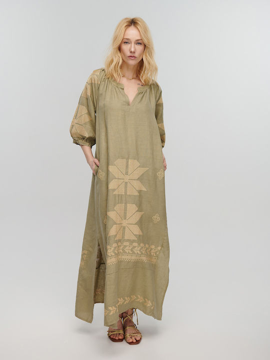 Greek Archaic Kori Maxi Rochie Aur