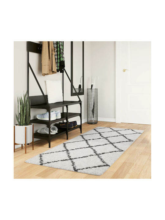 vidaXL Rug Rectangular Shaggy Cream and black