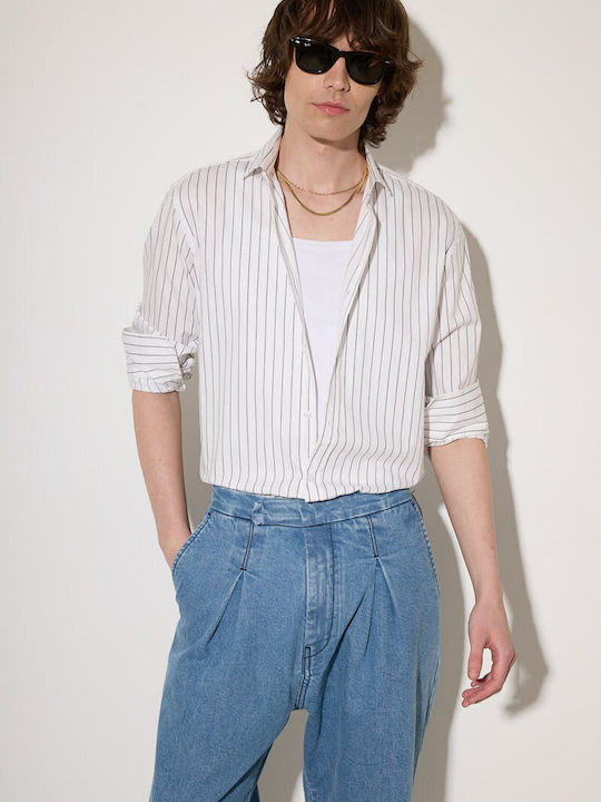 Stefan Fashion Long-sleeved Cotton Shirt Stripe...
