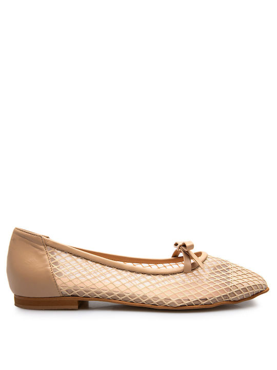 Labrini Damen Ballerinas in Beige Farbe