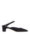 Leather Mules with Chunky Heel in Black Color
