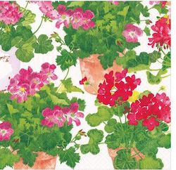 Xαρτοπετσέτες Luncheon Trailing Geranium 16.5x16.5cm Caspari 20 Tεμάχια Xαρτοπετσέτες Luncheon Trailing Geranium 16.5x16.5cm Caspari 20 Tεμάχια