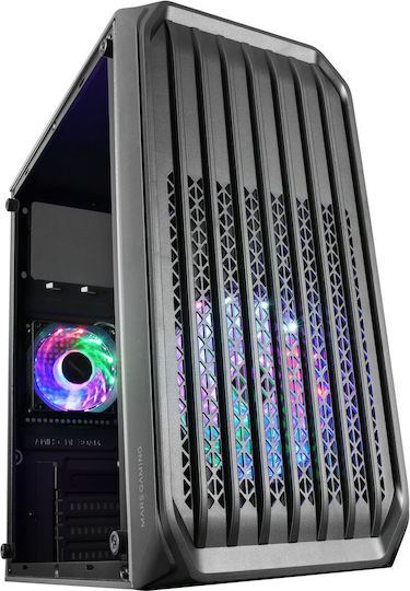 Mars Gaming MC-S2 Gaming Mini-Turm Computergehäuse mit RGB-Beleuchtung Schwarz