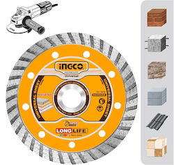 Ingco Turbo Δίσκος Κοπής Δομικών Υλικών 115mm