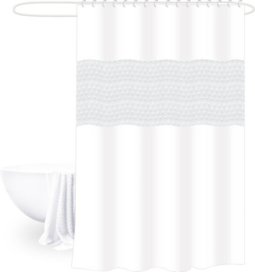 Tpster Shower Curtain 200x180cm White