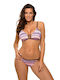 Marko Padded Bikini Set Bra & Slip Bottom with Detachable Straps Pink