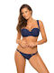 Marko Padded Underwire Bikini Set Bra & Slip Bottom Blue