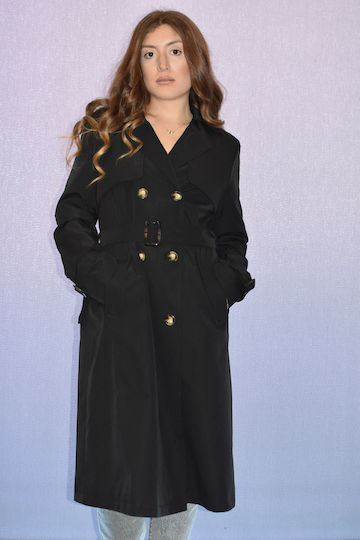 Alcott Eu Black Soft Trench Coat Trench Cappotti Donna 2015