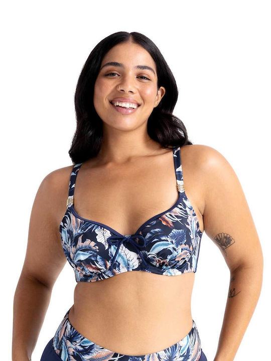 Dorina Bikini Sutien Floral Albastru