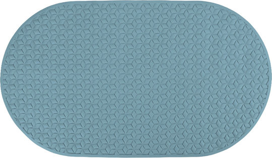 Tpster Rutschfest Badematte Synthetisch,Polyester/Cotton/Leather Oval 35952 Blue 38x68cm