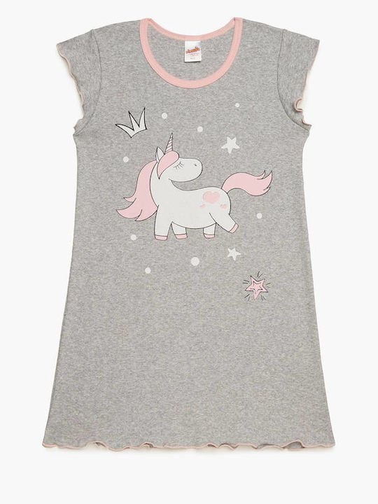 Minerva Παιδικό Νυχτικό Καλοκαιρινό Γκρι Unicorn