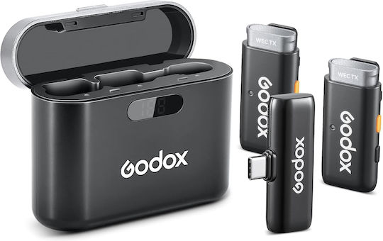 Godox WES2 Σετ Ασύρματο Μικρόφωνο Clip On για Φωνητικά