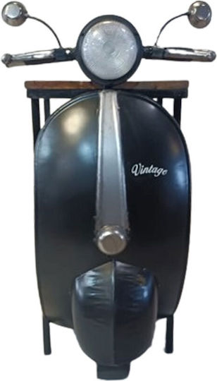 Masă Laterală Rectangulară Mini Vespa Metalică Neagră Argintie Naturală H45xL61xÎ88cm