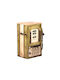 Square Side Table Gas Pump Metal Multicolour 36x57x71 cm