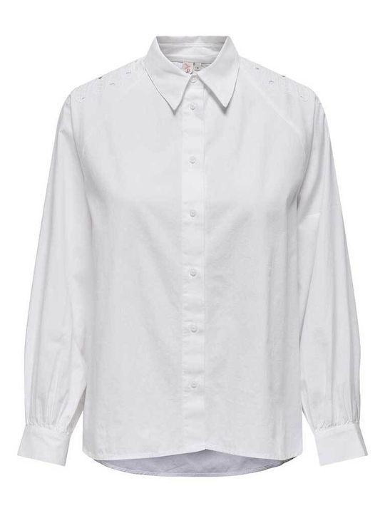 Only Women's Long Sleeve Shirt White