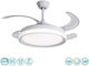 Lineme Caesio Ανεμιστήρας Οροφής 106cm με Φως Διάφανος / Λευκός