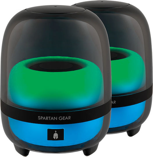 Spartan Gear Alcman Large Компютърни тонколони 2.0 с RGB осветление и Bluetooth в Черен цвят