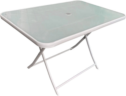 Tisch Zusammenklappbar 110x75x71cm White Tisch Zusammenklappbar 110x75x71cm White