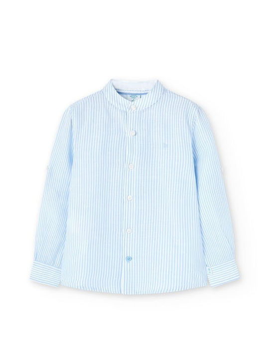 Boboli Kids Linen Shirt Blue