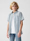 Kids One Color Shirt Short Sleeve Denim light wash