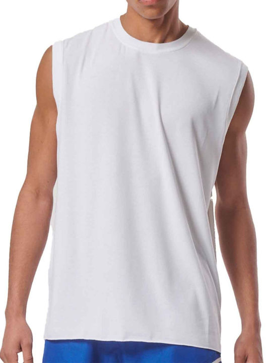 Body Action Herren Sportliches Ärmelloses Shirt Weiß