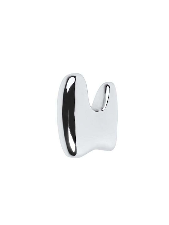 Broste Copenhagen Wall Hanger Zinc Metal Silver 3.5x7x10cm