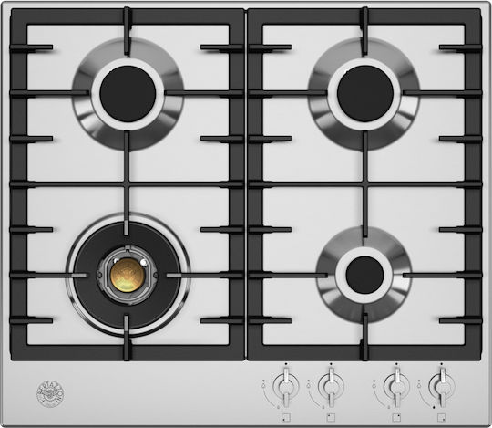 Bertazzoni Εστία Φυσικού Αερίου Αυτόνομη Inox 60.2x52.2εκ. Ασημί