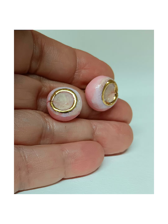 Earrings Pink Porcelain