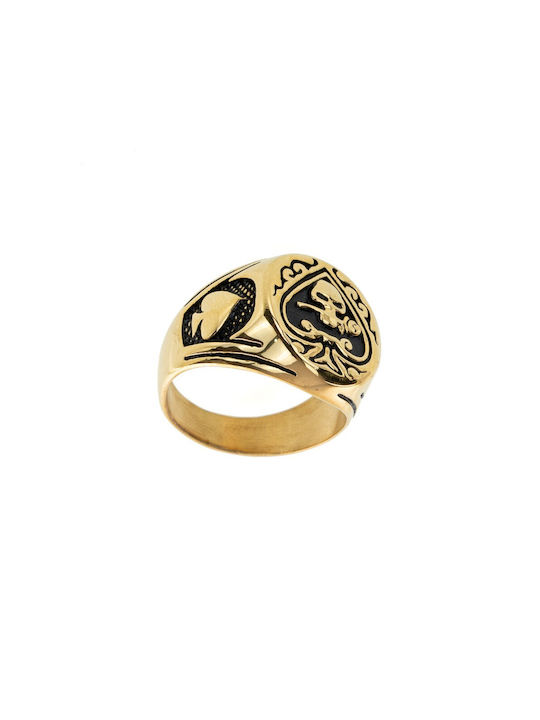 FantazyStores Men's Gold Plated Steel Ring