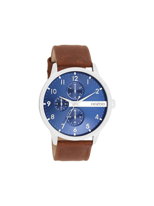 Oozoo Timepieces Watch Battery with Brown Leather Strap