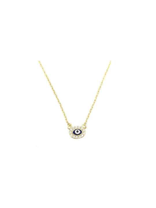 Nakos Jewellery & Watches Necklace Eye from Gold Plated Silver with Zircon