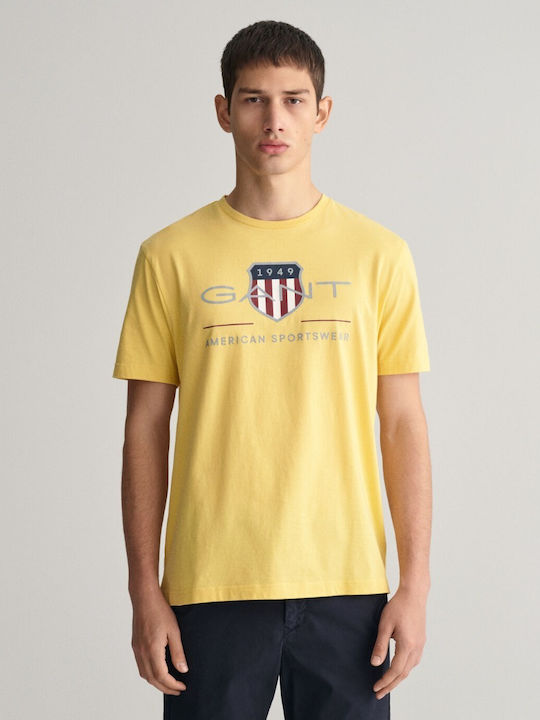 Gant Ανδρικό T-shirt Κοντομάνικο Κίτρινο