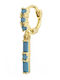 Poco Loco Clicker Earring Made of Gold Plated Silver 8mm Turquoise