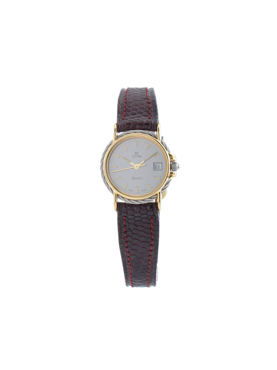 Tetra Uhr mit Gray Lederarmband