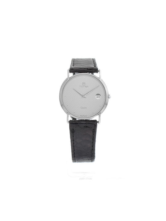 Tetra Watch with Gray Leather Strap