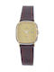 Tetra Women's Watch with Gold Leather Strap