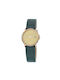 Tetra Uhr mit Gold Lederarmband