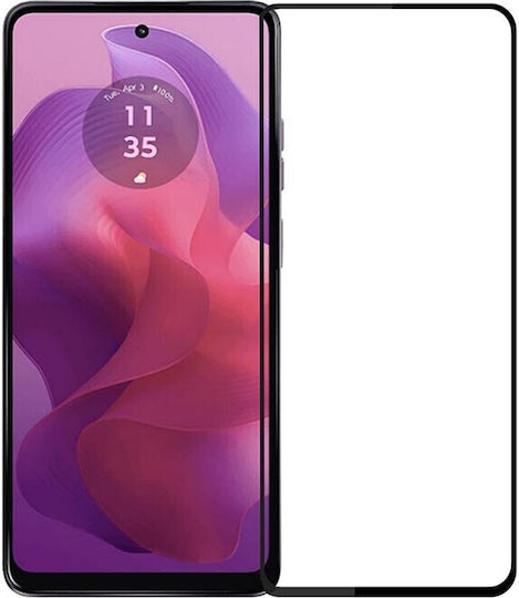 Pinwuyo Moto Vollflächig gehärtetes Glas Schwarz (Motorola Moto G24)