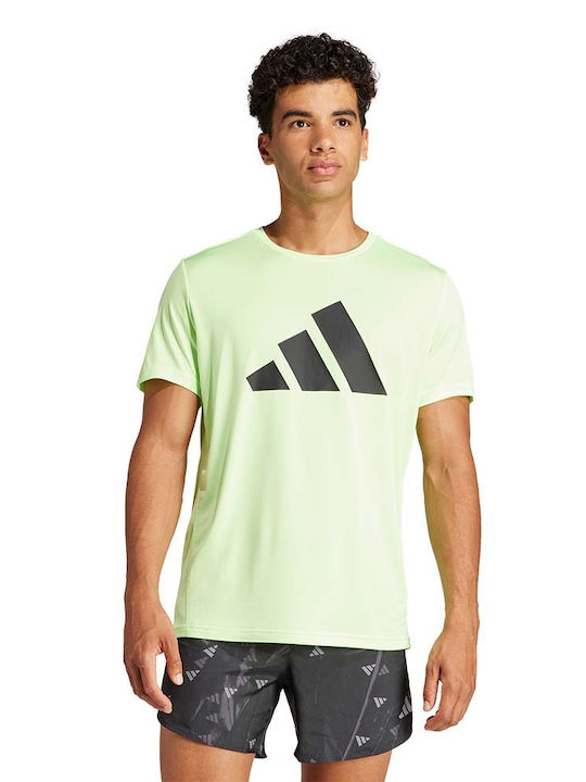 Adidas Ανδρικό Αθλητικό T-shirt Κοντομάνικο Λαχανί