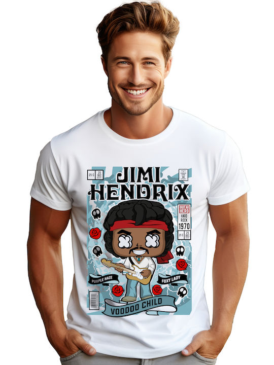 Pop Culture Jimmy Hendrix T-shirt White