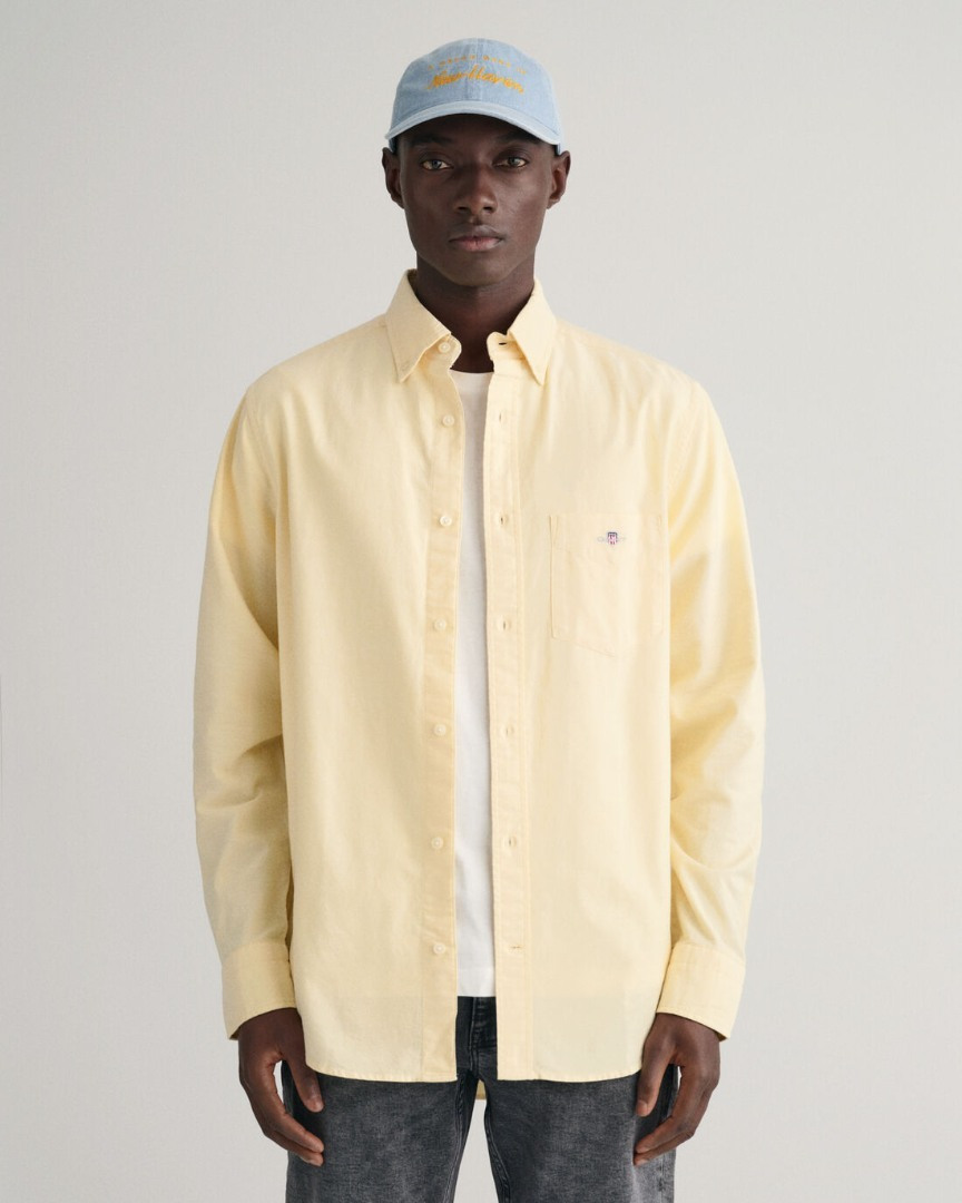 Gant Long-sleeved Cotton Shirt Yellow 3000200-726