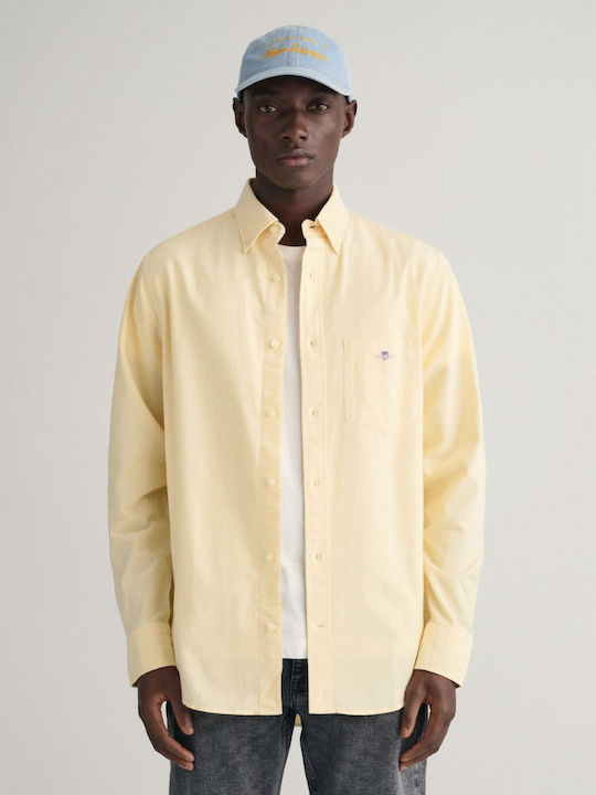Gant Long-sleeved Cotton Shirt Yellow