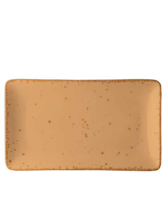 Lukanda Serving Platter Rectangular made of Porcelain Brown 27x16cm